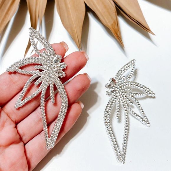 diamond flower earrings #185 - Picture 4 of 4